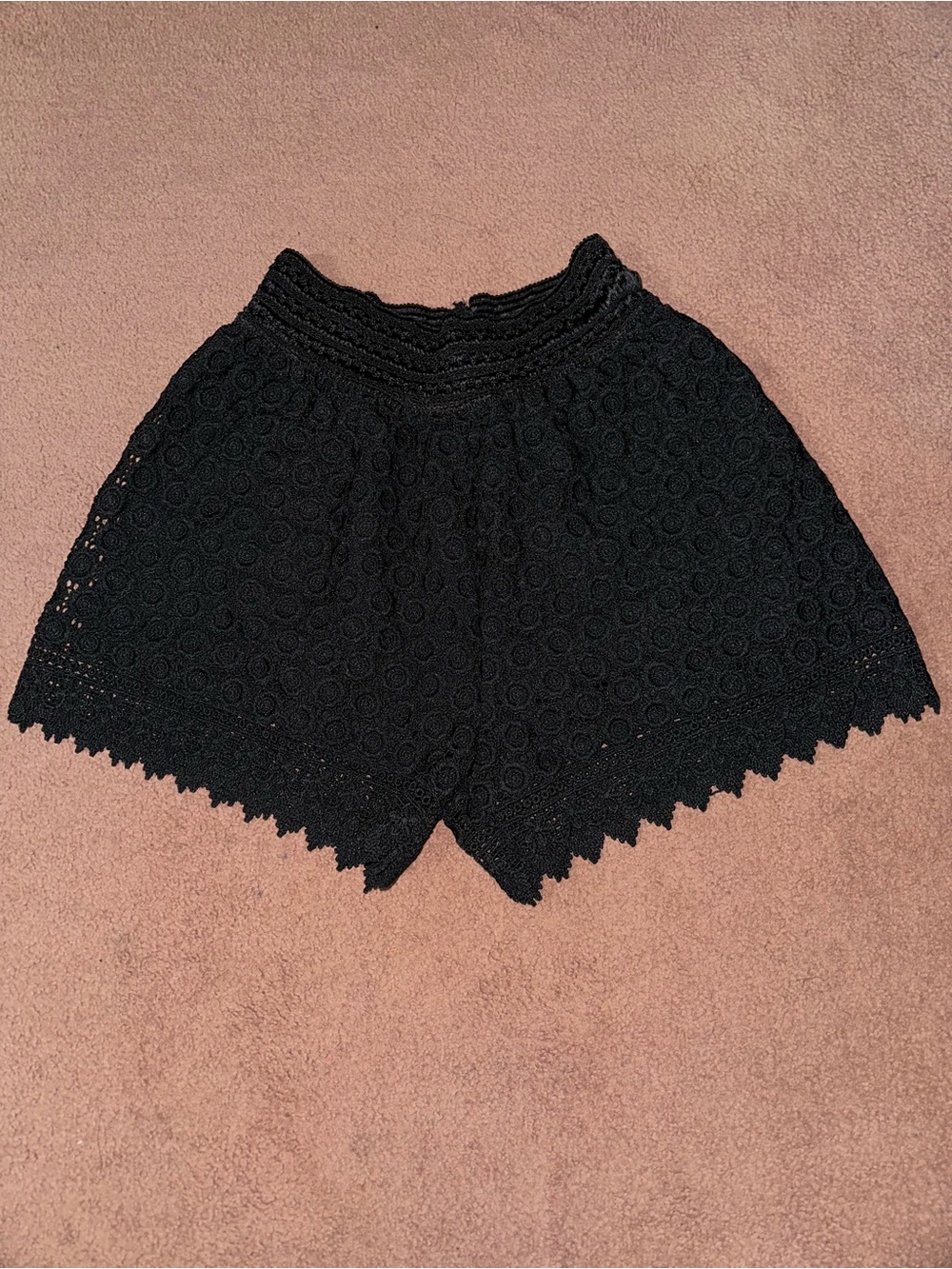 New Mix Black Crochet High Waist Shorts